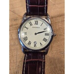 Sekonda 3018A Analog Men's Watch with Leather Strap and Date. New Battery
